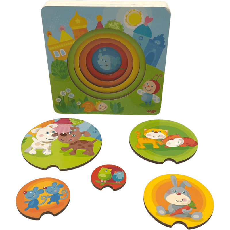 Puzzle encastrable en bois Bébé animaux - KIDIBAM