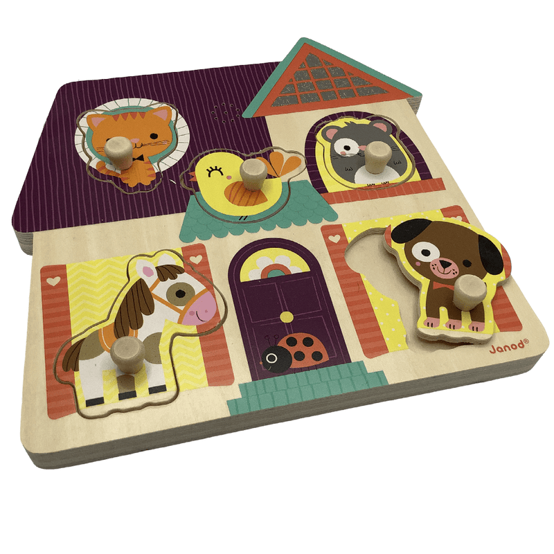 Puzzle encastrable sonore en bois 5 pièces Mes Petits Amis Musicaux - KIDIBAM