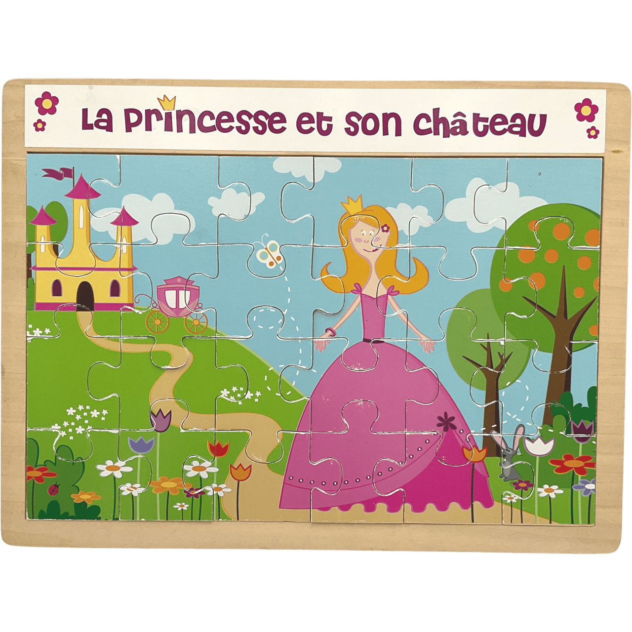 Puzzle La Princesse et son Château 24 Pièces en Bois - KIDIBAM