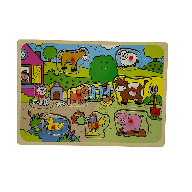 Puzzle sonore en bois La ferme 8 pièces - KIDIBAM