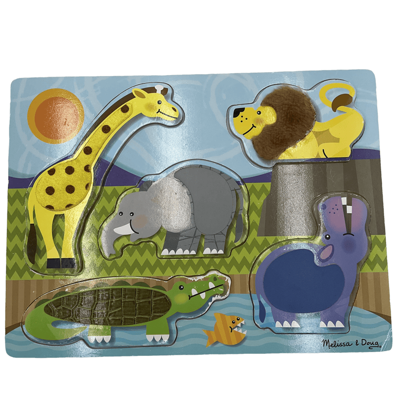 Puzzle tactile en bois - animaux de la jungle - KIDIBAM