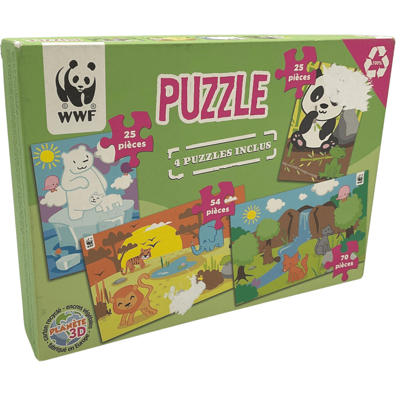 Puzzles 2x25 pièces, 1x54 pièces, 1x70 pièces WWF - KIDIBAM