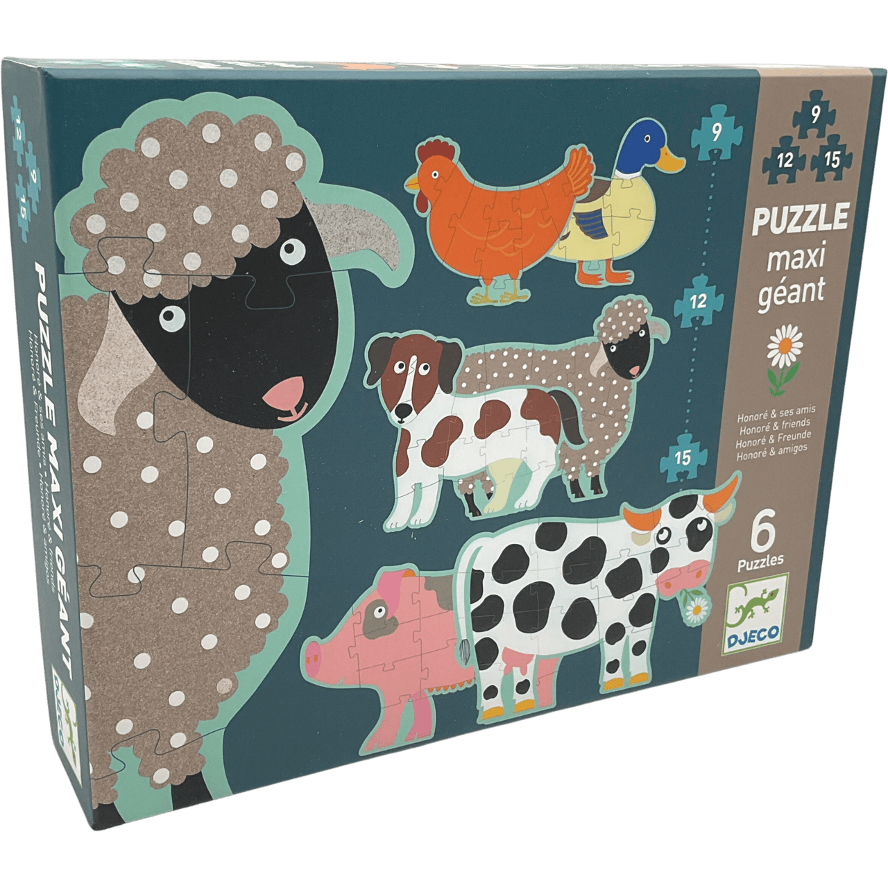 Puzzles 2x9, 2x12, 2x15 pièces Honoré et ses amis - KIDIBAM