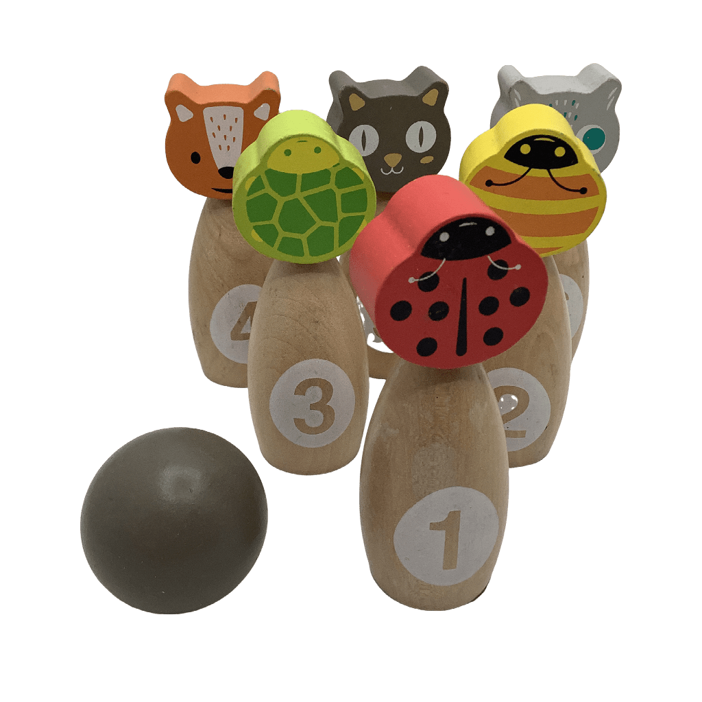 Quilles en bois animaux 12cm - KIDIBAM