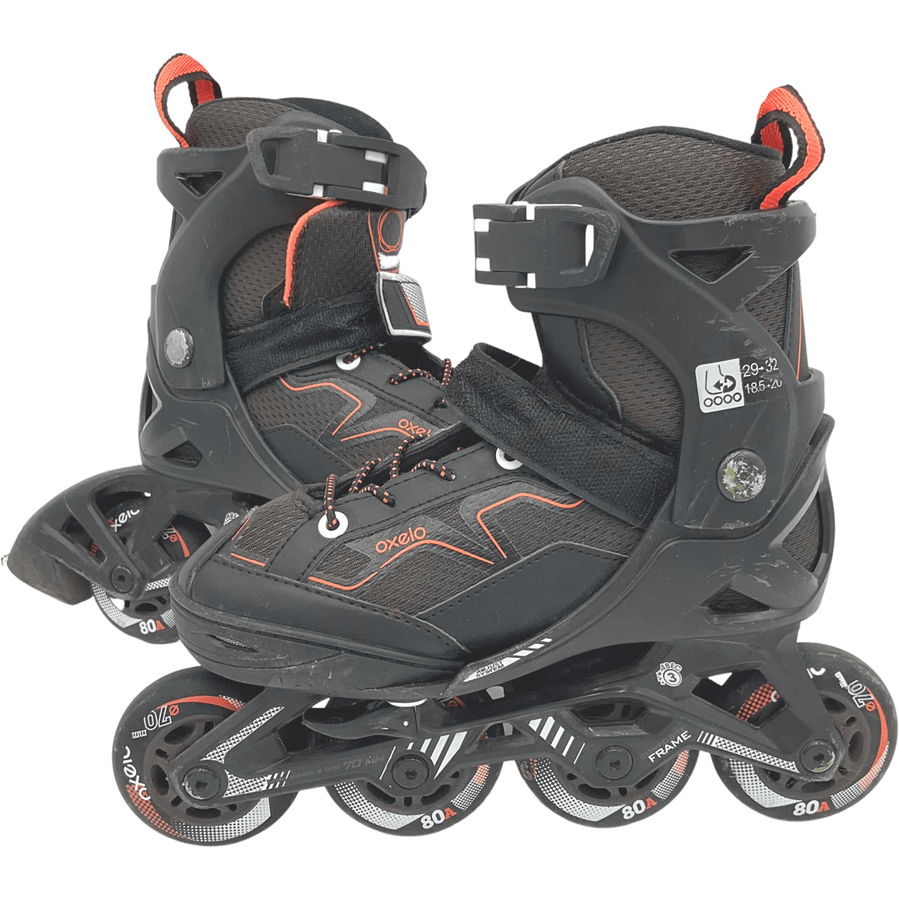 Rollers en ligne Oxelo noirs réglables taille 29-32 - KIDIBAM