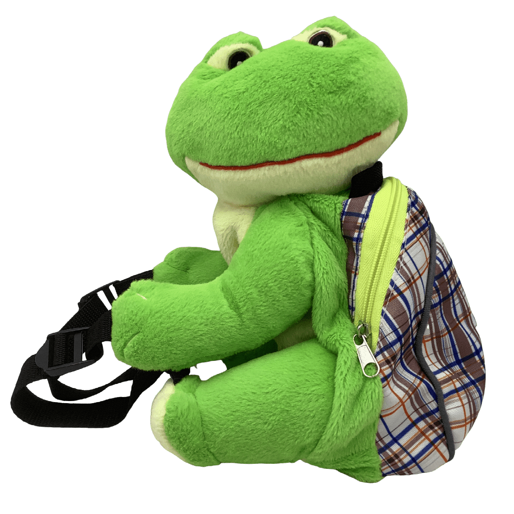Sac à dos peluche grenouille 32cm - KIDIBAM
