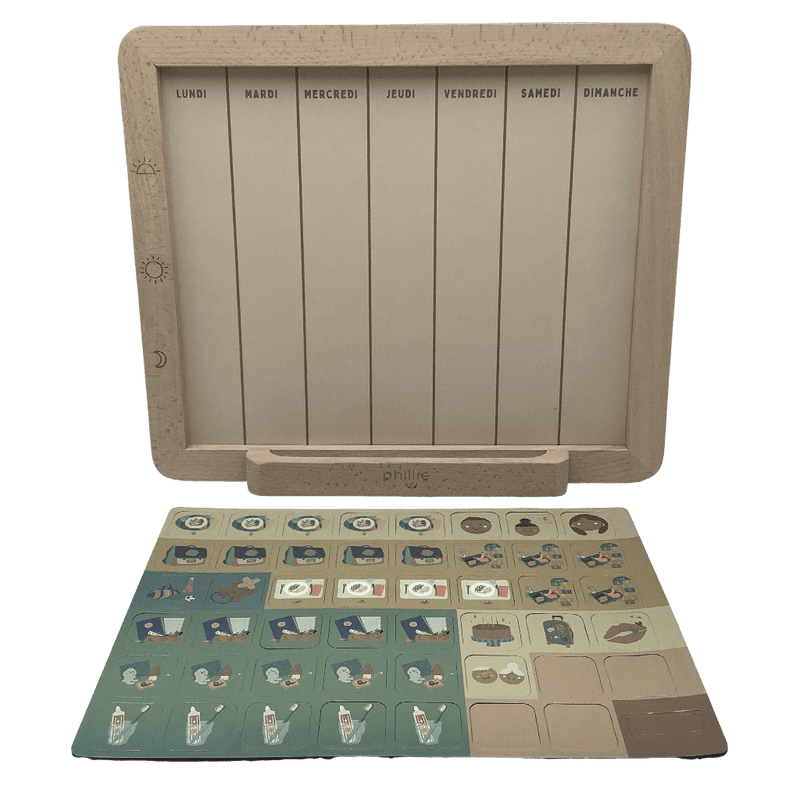 Semainier beige magnétique personnalisable 40cm - KIDIBAM