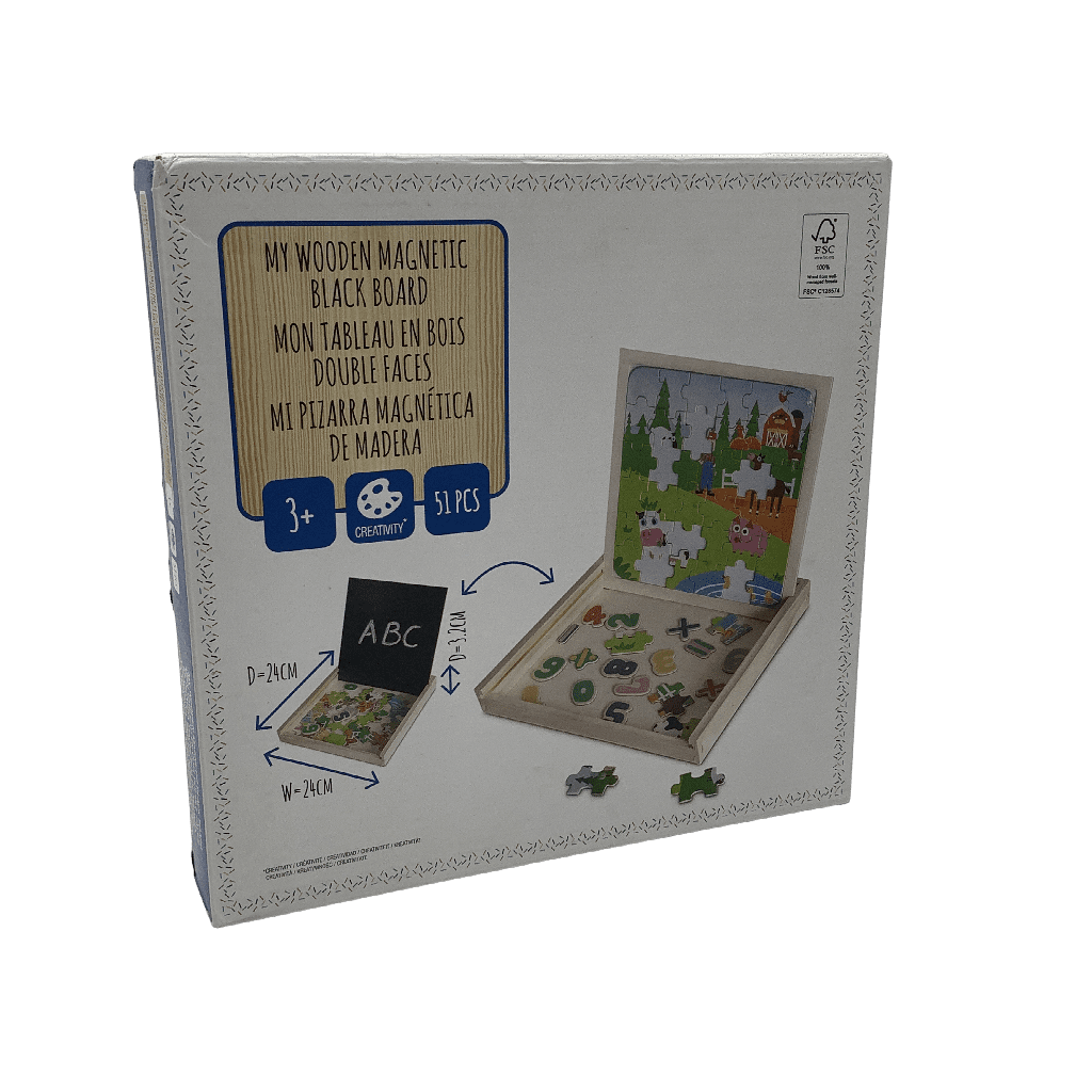 Tableau en bois double faces magnétique 51 pièces - KIDIBAM