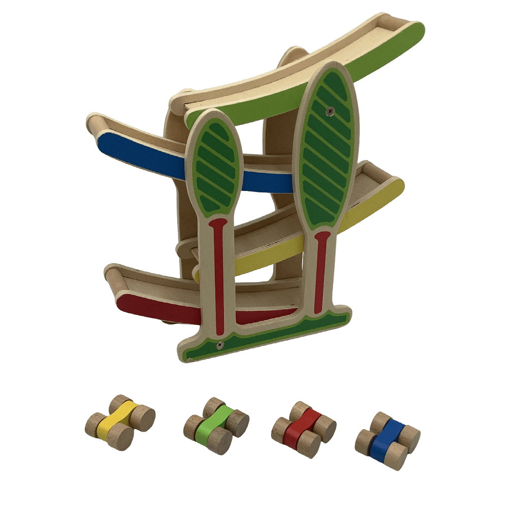Toboggan à voitures en bois - KIDIBAM
