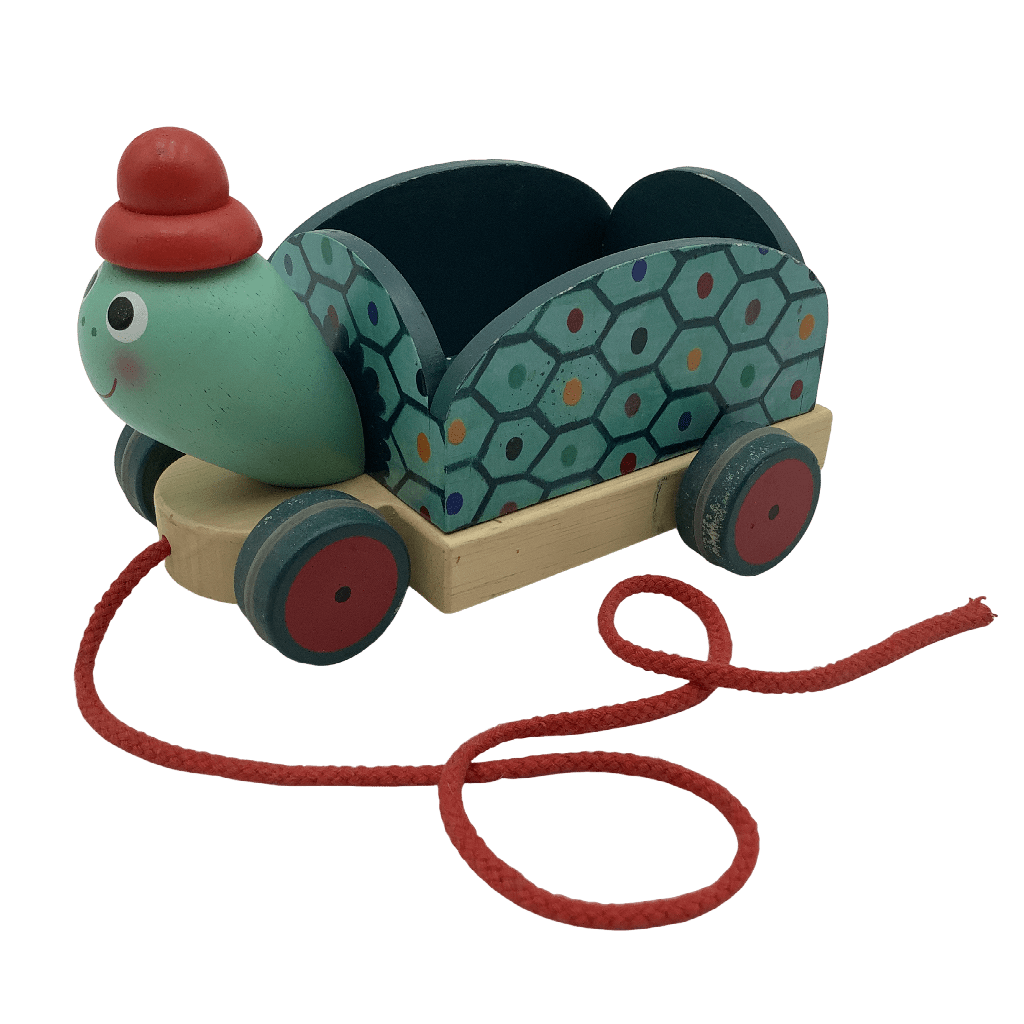 Tortue à tirer en bois 17cm - KIDIBAM