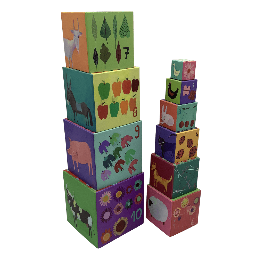 Tour de cubes à empiler Nature et Animaux - KIDIBAM