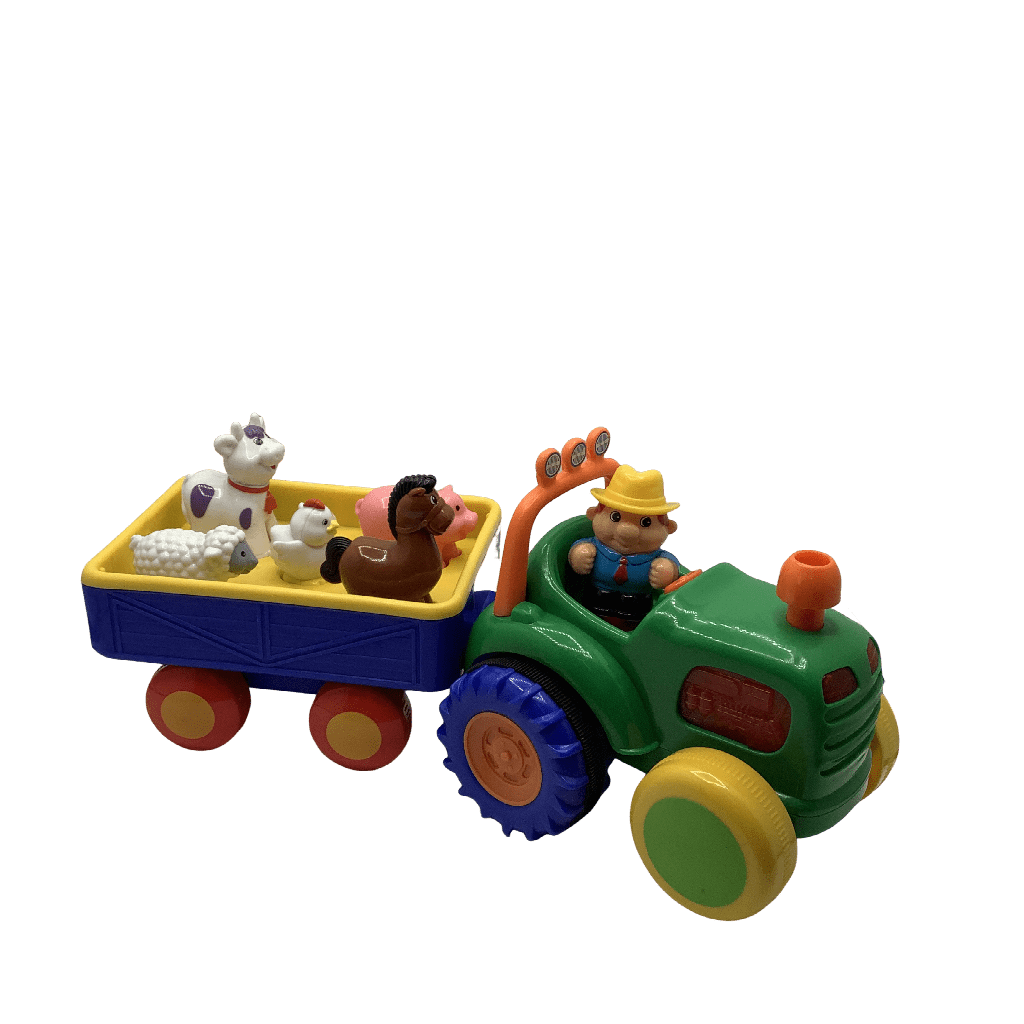 Tracteur et remorque avec animaux de la ferme - KIDIBAM