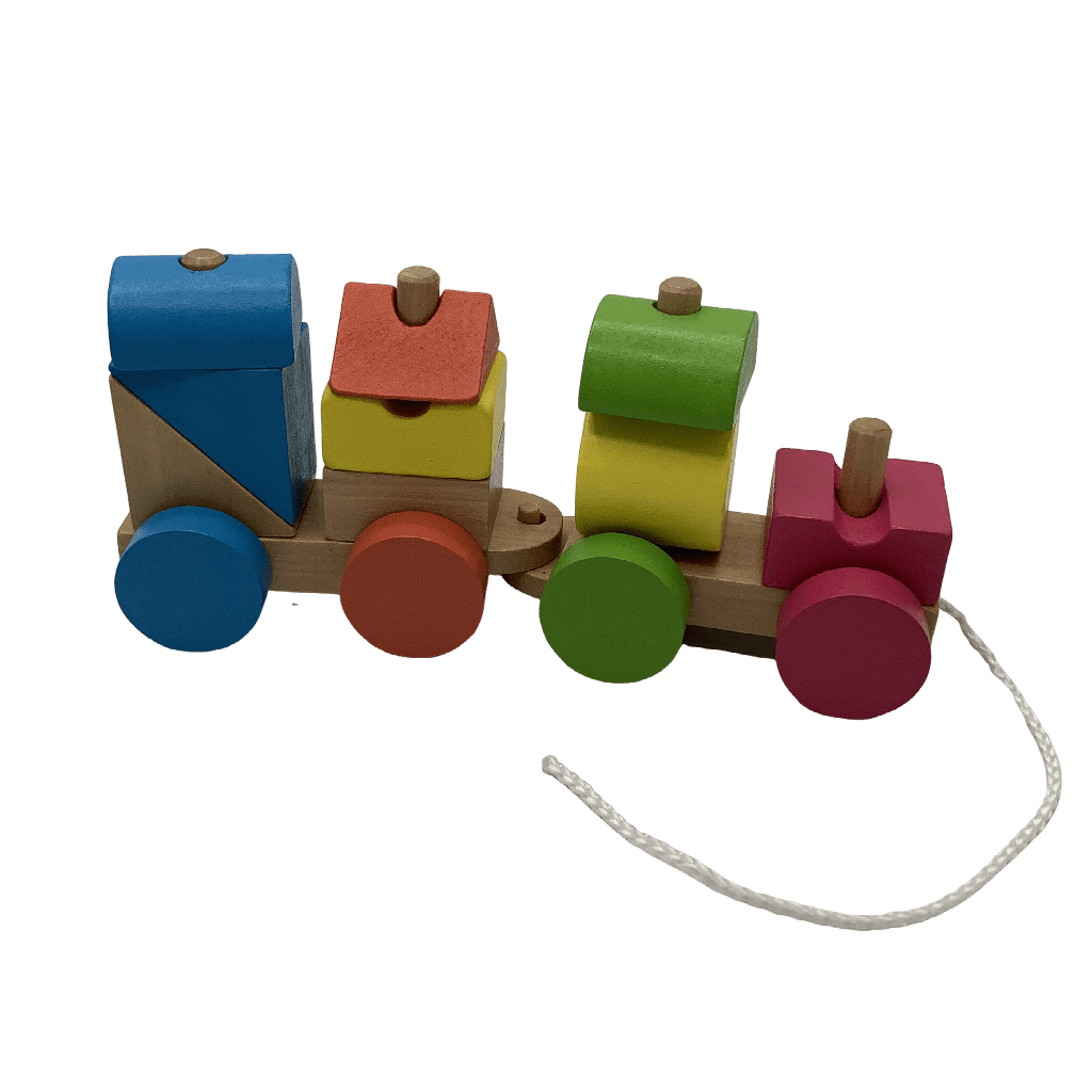 Train en bois multicolore avec blocs - KIDIBAM