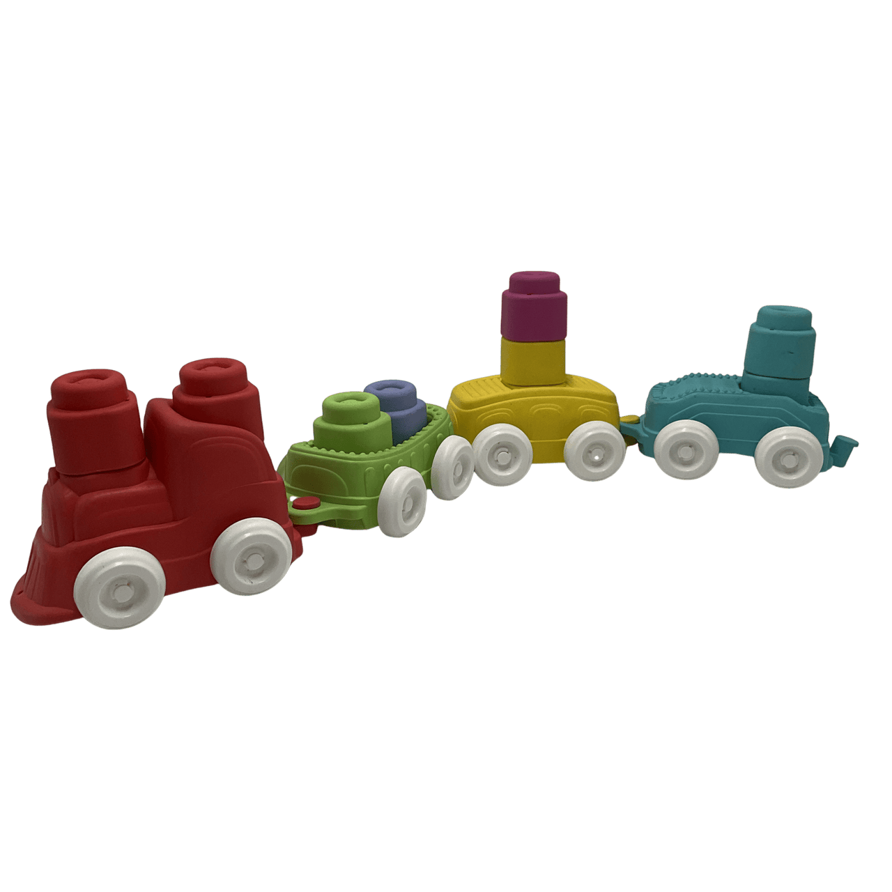 Train locomotive et voitures sensorielles avec cubes - KIDIBAM