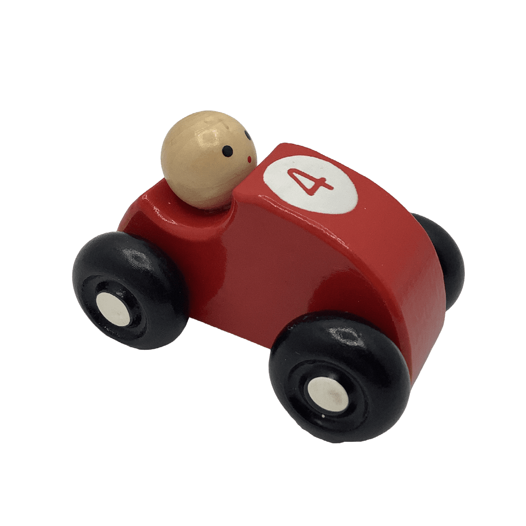 Voiture sportif en bois rouge 9cm - KIDIBAM
